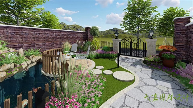 別墅庭院假山景觀圖片